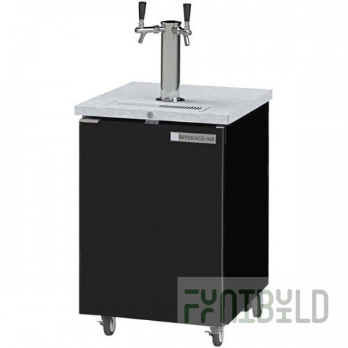 Beverage-Air DD24HC-1-B-024 Double Tap Kegerator Beer Dispenser - Black, (1) 1/2 Keg Capacity