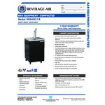 Beverage-Air DD24HC-1-B-024 Double Tap Kegerator Beer Dispenser - Black, (1) 1/2 Keg Capacity