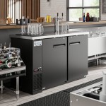 Avantco UDD-2-HC Black Kegerator / Beer Dispenser with (1) 2 Tap Tower - (2) 1/2 Keg Capacity