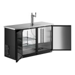 Avantco UDD-2-HC Black Kegerator / Beer Dispenser with (1) 2 Tap Tower - (2) 1/2 Keg Capacity