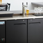 Avantco UDD-2-HC Black Kegerator / Beer Dispenser with (1) 2 Tap Tower - (2) 1/2 Keg Capacity