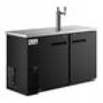 Avantco UDD-2-HC Black Kegerator / Beer Dispenser with (1) 2 Tap Tower - (2) 1/2 Keg Capacity
