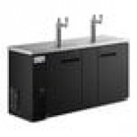 Avantco UDD-2-HC Black Kegerator / Beer Dispenser with (1) 2 Tap Tower - (2) 1/2 Keg Capacity
