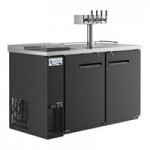 Avantco UDD-2-HC Black Kegerator / Beer Dispenser with (1) 2 Tap Tower - (2) 1/2 Keg Capacity