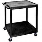 Luxor HE38-B Black 2 Shelf Utility Cart - 32 Luxor HE38-B Black 2 Shelf Utility Cart - 32