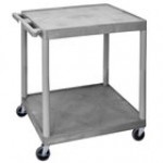 Luxor HE38-B Black 2 Shelf Utility Cart - 32 Luxor HE38-B Black 2 Shelf Utility Cart - 32