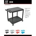 Luxor HE38-B Black 2 Shelf Utility Cart - 32 Luxor HE38-B Black 2 Shelf Utility Cart - 32