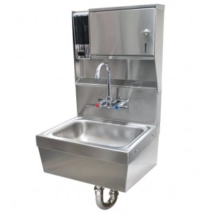 Advance Tabco 7-PS-85 Wall Mounted Hand Sink with Soap / Paper Towel Dispenser and Skirt - 17 1/4