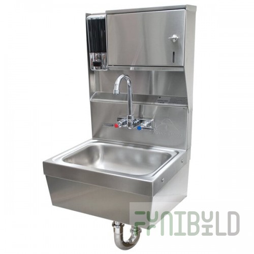 Advance Tabco 7-PS-85 Wall Mounted Hand Sink with Soap / Paper Towel Dispenser and Skirt - 17 1/4
