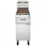 Vulcan 1TR65DF-1 PowerFry3 Natural Gas 65-70 lb. Floor Fryer with Solid State Digital Controls and KleenScreen Filtration System - 80,000 BTU
