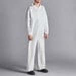 Lavex White 53 GSM Heavy Weight Microporous Polypropylene Zipper Front Long Sleeve Coveralls with Elastic Wrists and Ankles - XL - 25/Case Lavex White 53 GSM Heavy Weight Microporous Polypropylene Zipper Front Long Sleeve Coveralls with Elastic Wrists and Ankles - XL - 25/Case