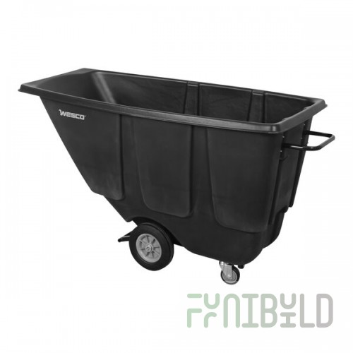 Wesco Industrial Products 272575 0.5 Cu. Yd. Black Polyethylene Utility-Duty Tilt Truck