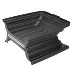 Rubbermaid® 1 Cubic Yard Black Rotomolded Tilt Truck / Trash Cart with Hinged Dome Lid (850 lb.)