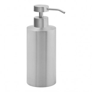 room360 Tokyo 12 oz. Brushed Silver Stainless Steel Soap Dispenser with Low-Profile Brushed Stainless Top - 6/Case