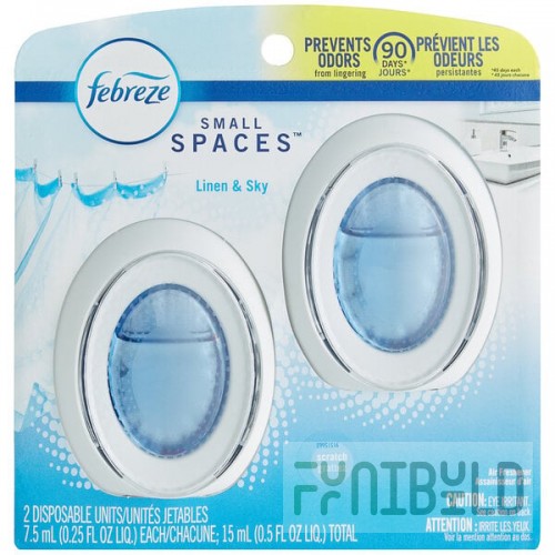 Febreze Small Spaces 55868 Linen & Sky Scent Passive Air Freshener / Deodorizer 2 Count - 6/Case
