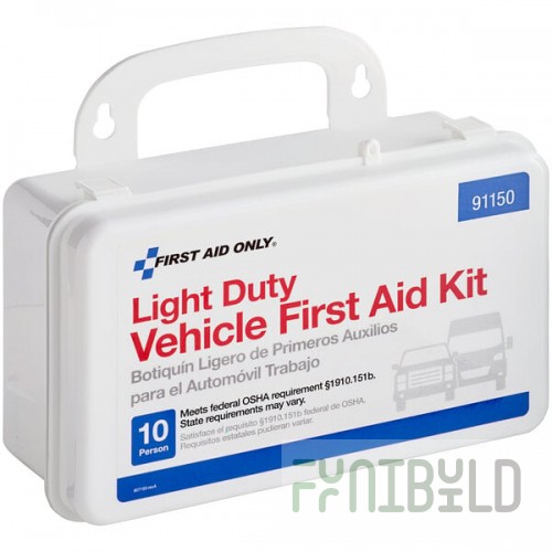 First Aid Only 91150 Light Duty 10-Person Vehicle First Aid Kit with Plastic Case