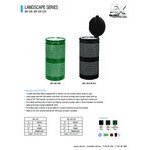 Ex-Cell Kaiser WR-10R COFFEE Landscape Series 10 Gallon Round Coffee Gloss Perforated Trash Can