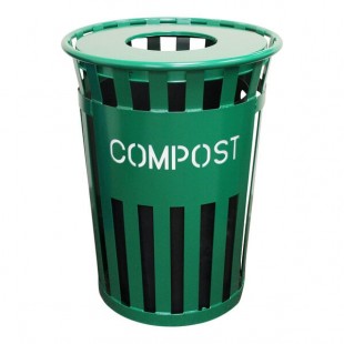 Witt Industries Oakley Eco M3601CP-FT-GN 36 Gallon Green Outdoor Compost Bin with Flat Top Lid