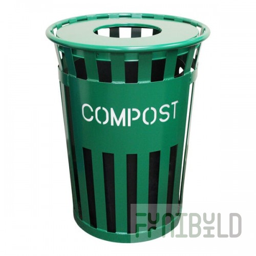 Witt Industries Oakley Eco M3601CP-FT-GN 36 Gallon Green Outdoor Compost Bin with Flat Top Lid