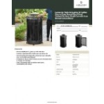 Lancaster Table & Seating 45 Gallon Heavy-Duty Round Black Steel Slatted Outdoor Trash Can with Rain Bonnet Lid and Door