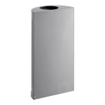 Rubbermaid® FGSH12EPLSM Silhouettes Silver Metallic Steel Designer Half Round Trash Can - 12 Gallon