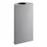 Rubbermaid® FGSH12EPLSM Silhouettes Silver Metallic Steel Designer Half Round Trash Can - 12 Gallon