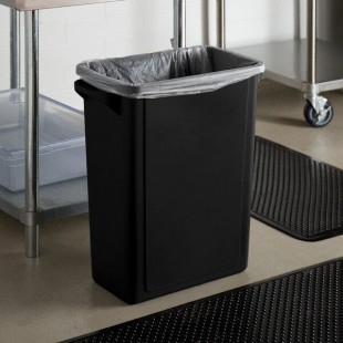 Lavex 16 Gallon Black Slim Rectangular Trash Can Lavex 16 Gallon Black Slim Rectangular Trash Can