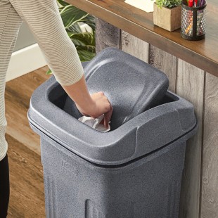Toter SSD25-00GST Graystone Square Swing Door Lid for 25 Gallon Slimline Trash Cans