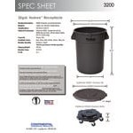 Continental 3200GY Huskee 32 Gallon Gray Round Trash Can
