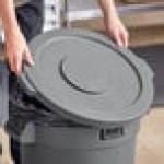 Lavex 20 Gallon Gray Round Commercial Trash Can Lid