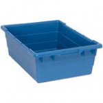 Quantum 9.81 Gallon Gray Cross Stack Tub with Built-In Handle Grips and Bottom Grooves TUB2417-8GY