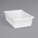 Quantum 9.81 Gallon Gray Cross Stack Tub with Built-In Handle Grips and Bottom Grooves TUB2417-8GY