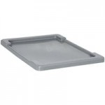 Quantum 9.81 Gallon Gray Cross Stack Tub with Built-In Handle Grips and Bottom Grooves TUB2417-8GY