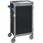 Lakeside 654B Stainless Steel Six Tray Meal Delivery Cart With Black Laminate Finish - 25 1/8