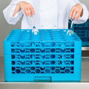 Carlisle RW30-314 OptiClean NeWave 30 Compartment Glass Rack with 4 Extenders Carlisle RW30-314 OptiClean NeWave 30 Compartment Glass Rack with 4 Extenders