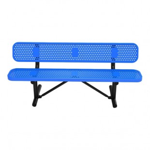 Lifeyard 6' Blue Perforated Metal Bench