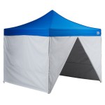 Backyard Pro Courtyard Series 10' x 10' Blue Straight Leg Aluminum Instant Pop Up Canopy Tent Deluxe Kit with 4 Side Walls