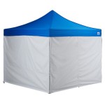Backyard Pro Courtyard Series 10' x 10' Blue Straight Leg Aluminum Instant Pop Up Canopy Tent Deluxe Kit with 4 Side Walls