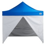 Backyard Pro Courtyard Series 10' x 10' Blue Straight Leg Aluminum Instant Pop Up Canopy Tent Deluxe Kit with 4 Side Walls