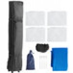 Backyard Pro Courtyard Series 10' x 10' Blue Straight Leg Aluminum Instant Pop Up Canopy Tent Deluxe Kit with 4 Side Walls