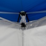Backyard Pro Courtyard Series 10' x 10' Blue Straight Leg Aluminum Instant Pop Up Canopy Tent Deluxe Kit with 4 Side Walls