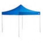 Backyard Pro Courtyard Series 10' x 10' Blue Straight Leg Aluminum Instant Pop Up Canopy Tent Deluxe Kit with 4 Side Walls