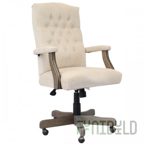 Boss B905DW-CMP Champagne Velvet Executive Chair with Driftwood Frame