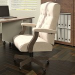 Boss B905DW-CMP Champagne Velvet Executive Chair with Driftwood Frame