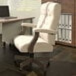 Boss B905DW-CMP Champagne Velvet Executive Chair with Driftwood Frame