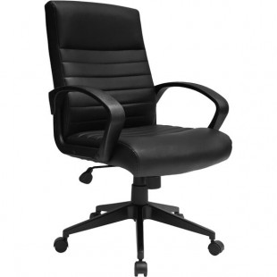 Boss Black Vinyl Ribbed Back Task Chair with Casters Boss Black Vinyl Ribbed Back Task Chair with Casters