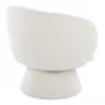 LumiSource Fran Cream Fabric Swivel Accent Arm Chair with Pedestal Base