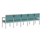Lesro Lenox Steel Patriot Plus Sea Vinyl 5-Seat Sofa with Center Arms Lesro Lenox Steel Patriot Plus Sea Vinyl 5-Seat Sofa with Center Arms