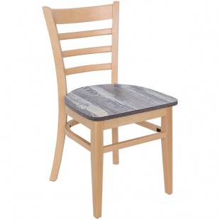 BFM Seating Berkeley Natural Beechwood Ladder Back Side Chair with Relic Farmhouse Seat BFM Seating Berkeley Natural Beechwood Ladder Back Side Chair with Relic Farmhouse Seat