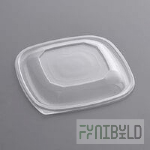 Sabert 52800B300 Bowl2 Clear Dome Lid for 24, 32, and 48 oz. Square Bowls - 300/Case